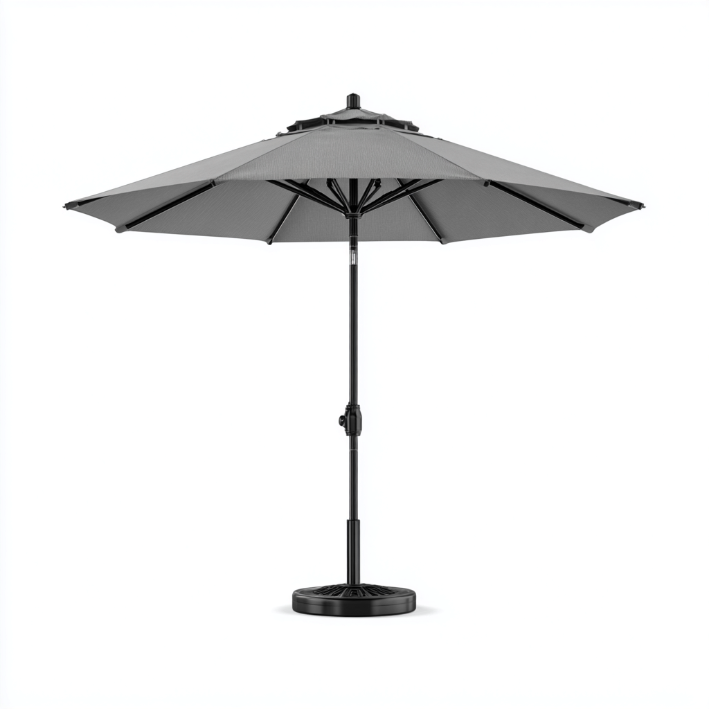 Parasol de jardin - Métal - Polyester - 300x300x255 cm - Gris-Noir - Style moderne-Nicheara