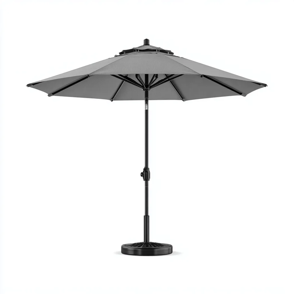 Parasol de jardin - Métal - Polyester - 300x300x255 cm - Gris-Noir - Style moderne-Nicheara