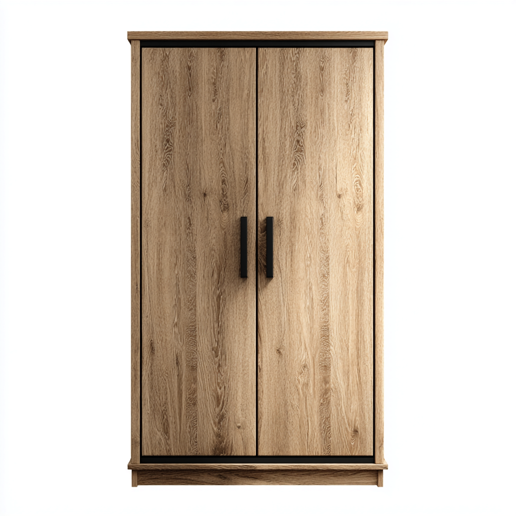 Armoire-panneaux bois-120x58x195 cm-chêne naturel-design moderne-Nicheara