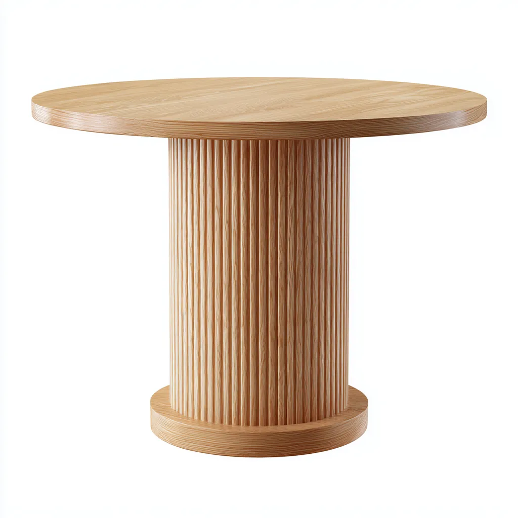 Table à manger - bois - 120x120x75 cm - naturel - style contemporain-Nicheara