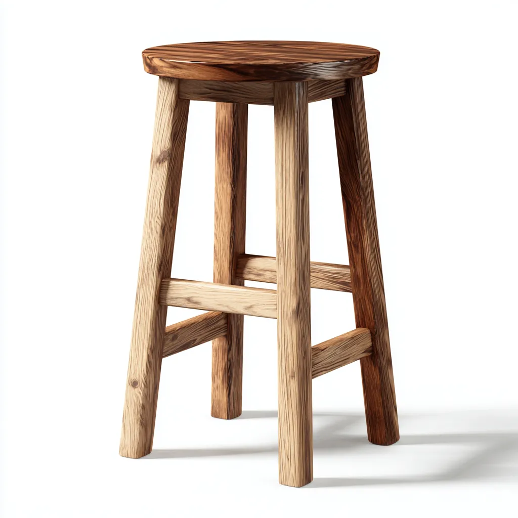 Tabouret de bar - bois - 30x30x71 cm - bois naturel - style classique-Nicheara