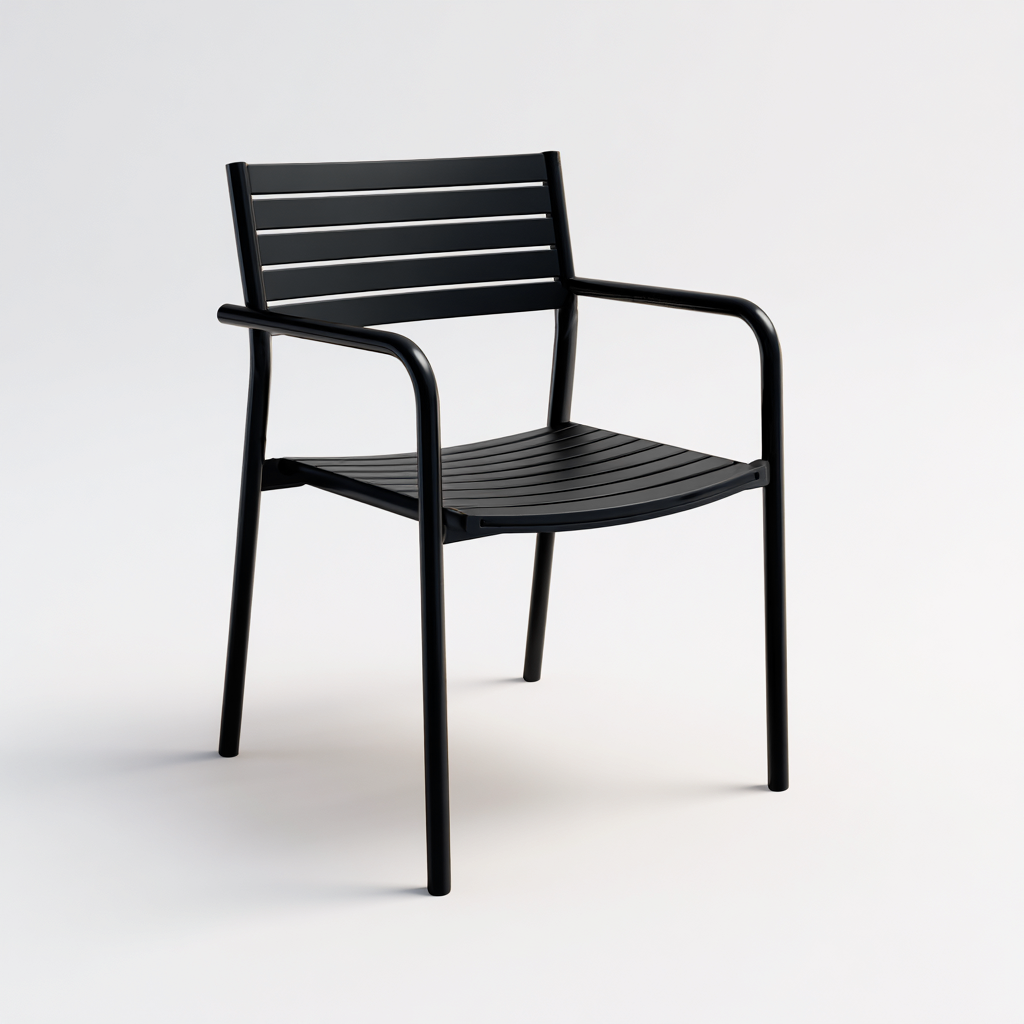 Fauteuil de jardin - Métal - 56x58x83 cm - Noir - Moderne-Nicheara