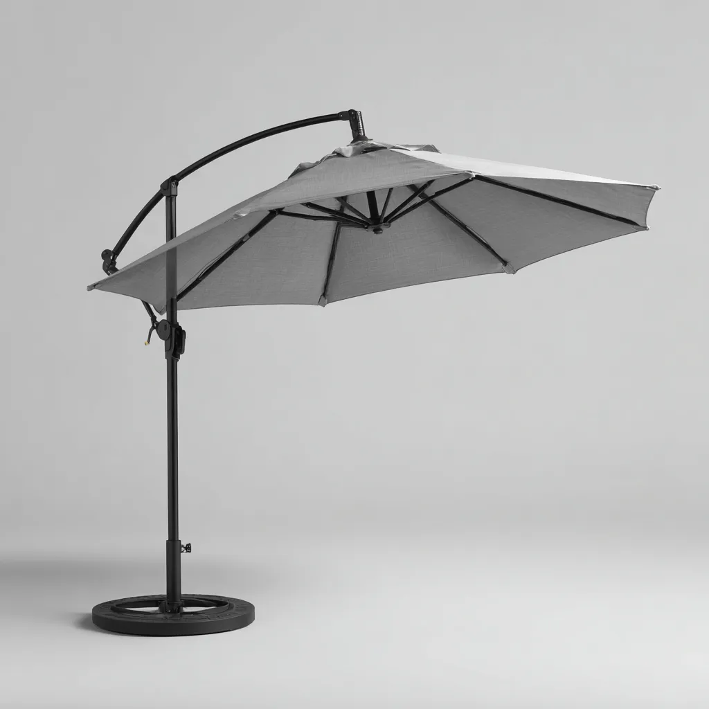 Parasol de jardin - Métal - Polyester - 300x300x260 cm - Gris - Parasol déporté-Nicheara