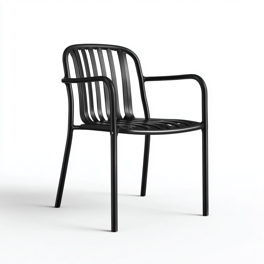 Fauteuil de jardin - Métal - 55x57x84 cm - Noir - Moderne-Nicheara