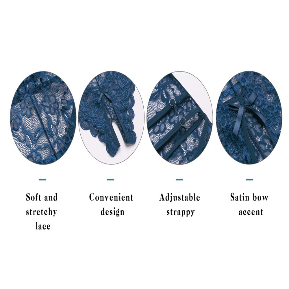 Sexy Lingerie Crotchless See Through Lingerie V-Neck Lace Babydoll Teddy Lingerie One Piece Bodysuit