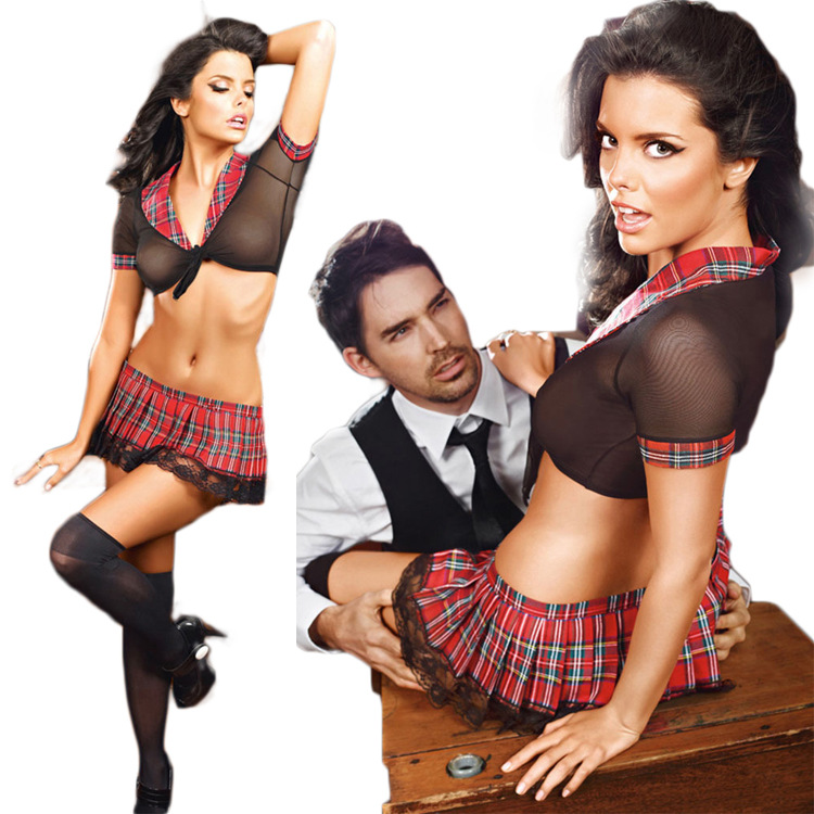 Sexy Lingerie Uniform-themed Seductive Outfit Sexy Transparent Schoolgirl Outfit Sailor Uniform Short Skirt