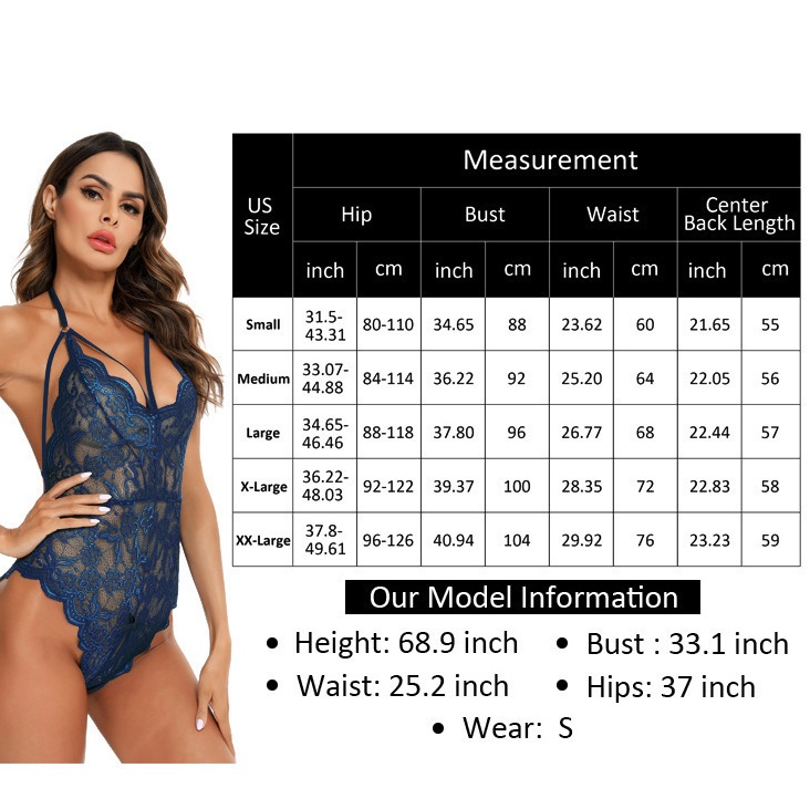 Sexy Lingerie Crotchless Transparent Lace Bodysuit Gift for Her