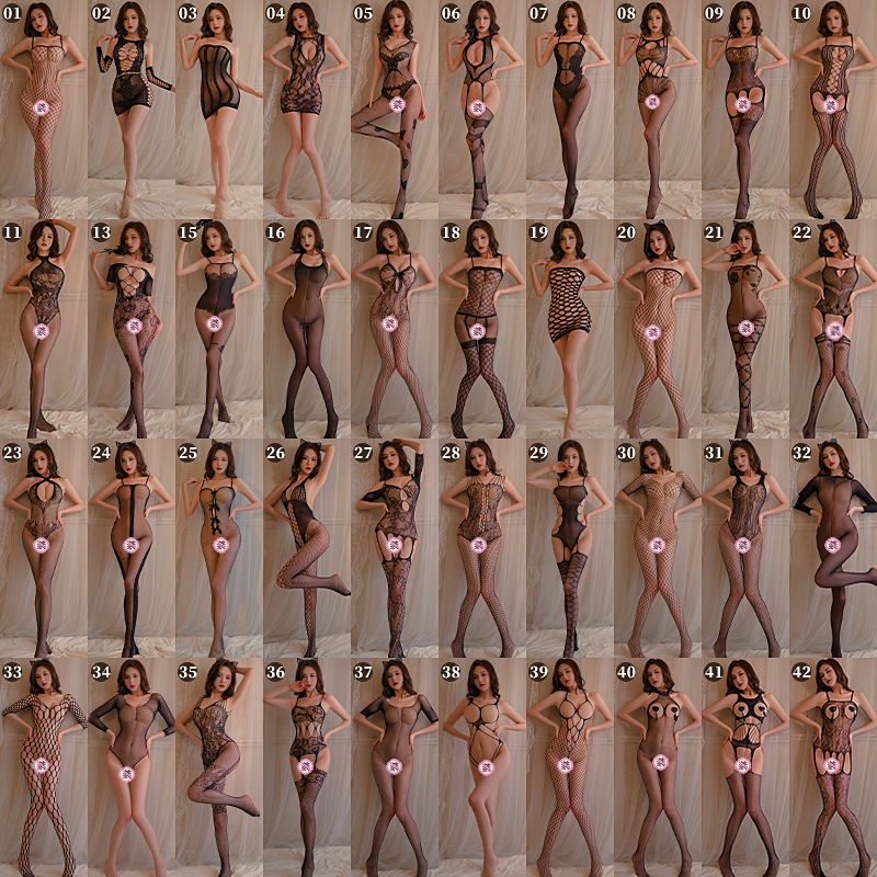 Womens Fishnet Bodystocking Crotchless Bodysuit Sexy Tights Soft Nightwear Lingerie