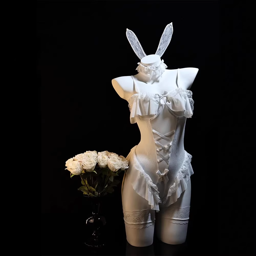 Sexy Bunny Girl Cosplay Lingerie – Crotchless Easy-On Design, Temptation Style Nightwear
