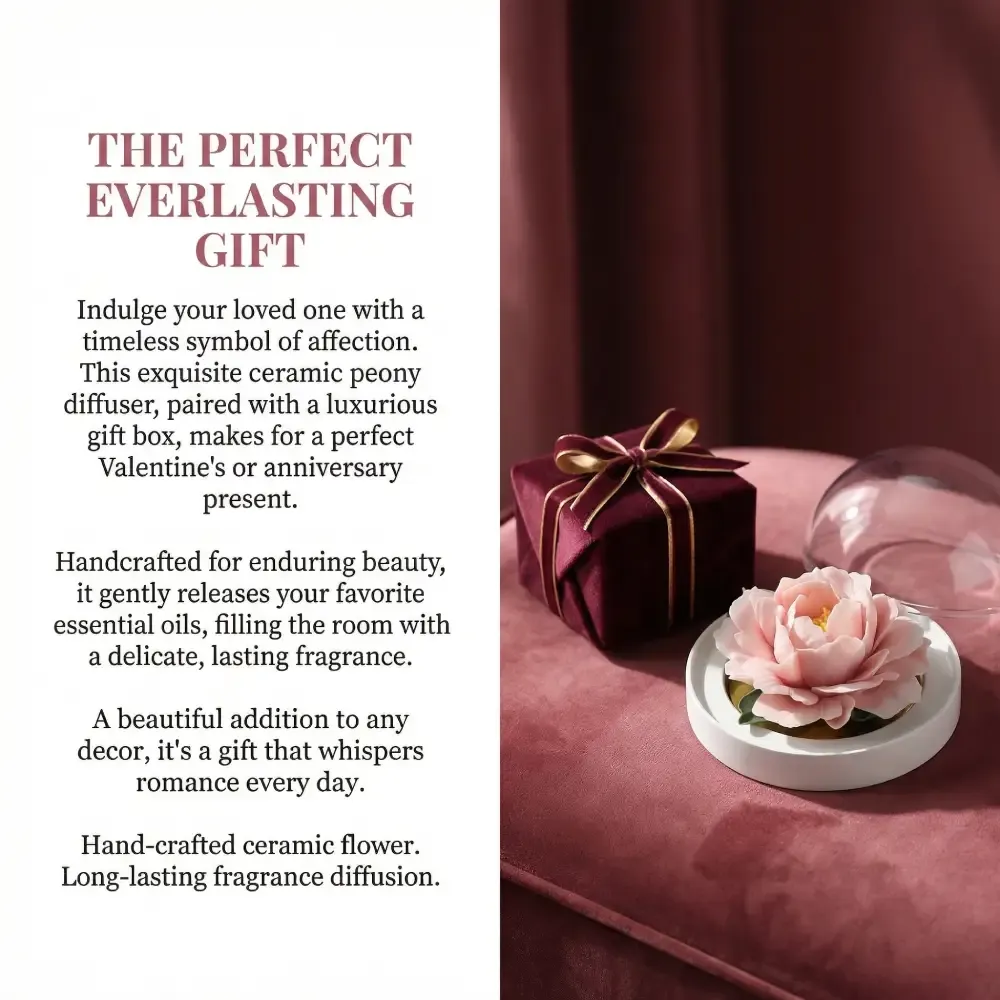 Jingdezhen Porcelain Peony Under Glass Dome – National Intangible Cultural Heritage Art Piece