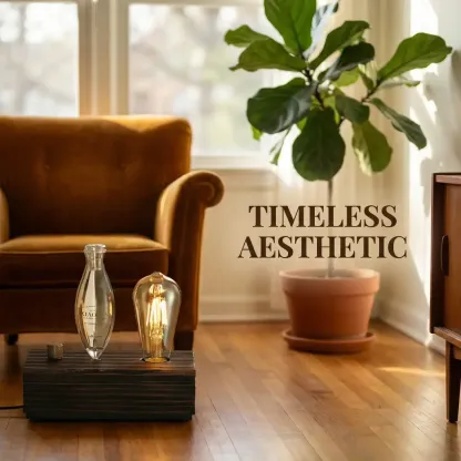 Cozy home atmosphere created by warm light diffuser.