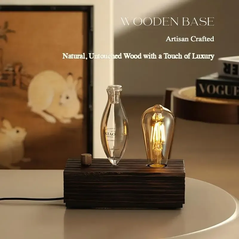 Premium cold fragrance instrument with tactile wood texture.