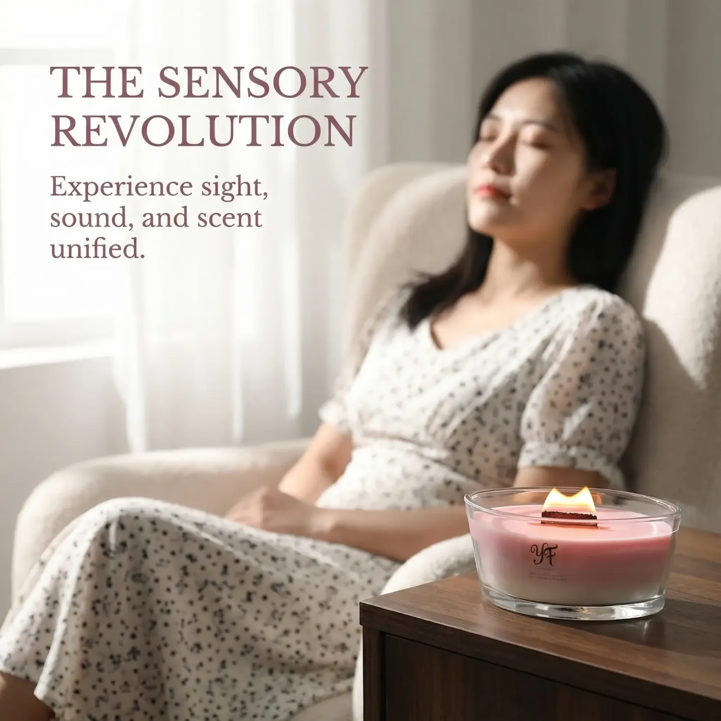 Eco-friendly non-toxic plant wax candle with pure essential oils