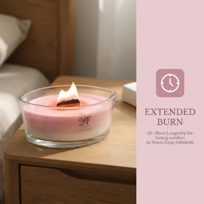 Close-up of crackling wood wick flame burning evenly.