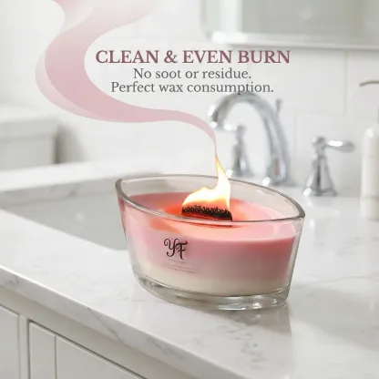 Aesthetic coffee table decor with boat-shaped soy candle.