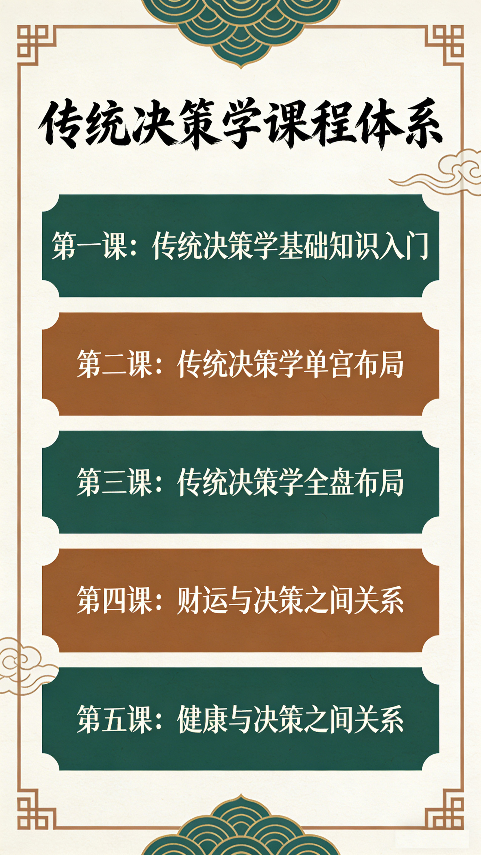 传统决策学体验课（仅做知识教学，不提供任何其他服务）