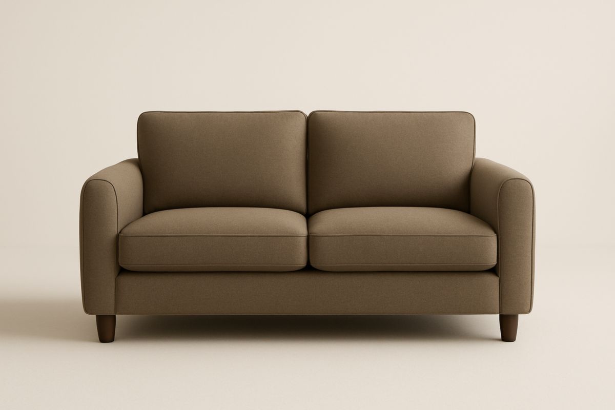 Divano 2 Posti in Tessuto Marrone