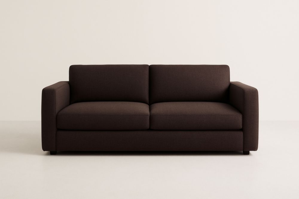 Divano due posti in tessuto di poliestere marrone 190x90x85 cm(Lu×L×H)