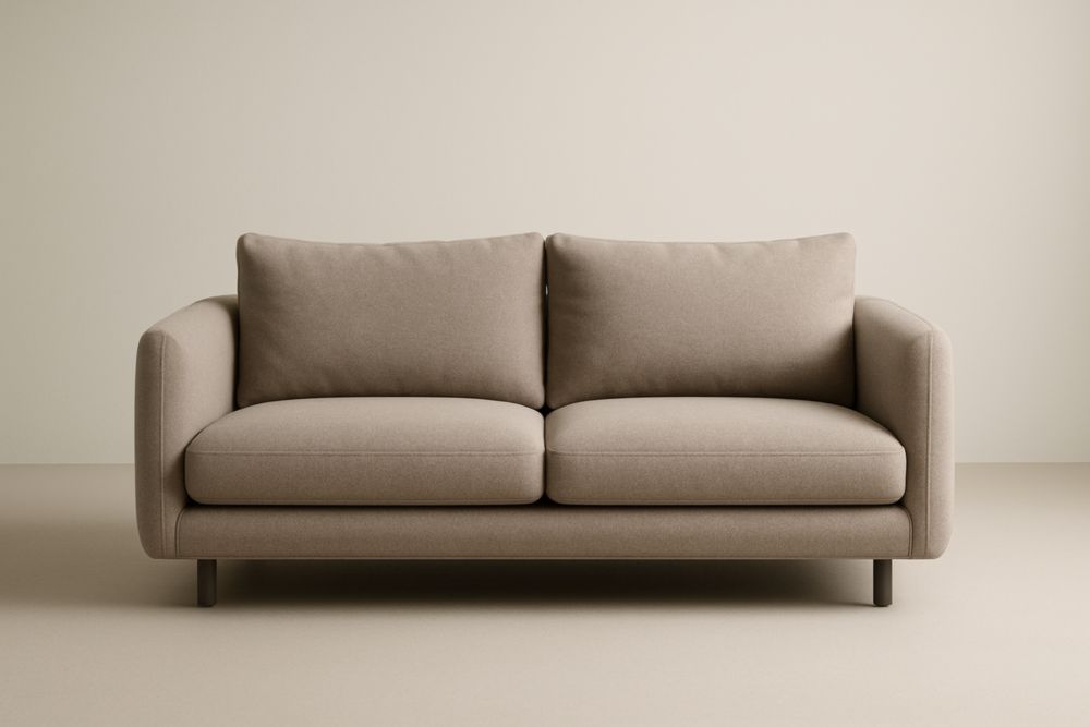 Divano a due posti in tessuto poliestere beige