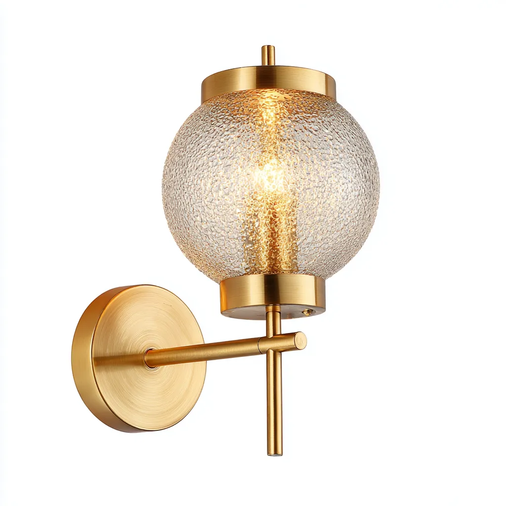 Applique murale métal - verre 16x12x26 cm - laiton - transparent - style moderne - pour salon-Warmthova