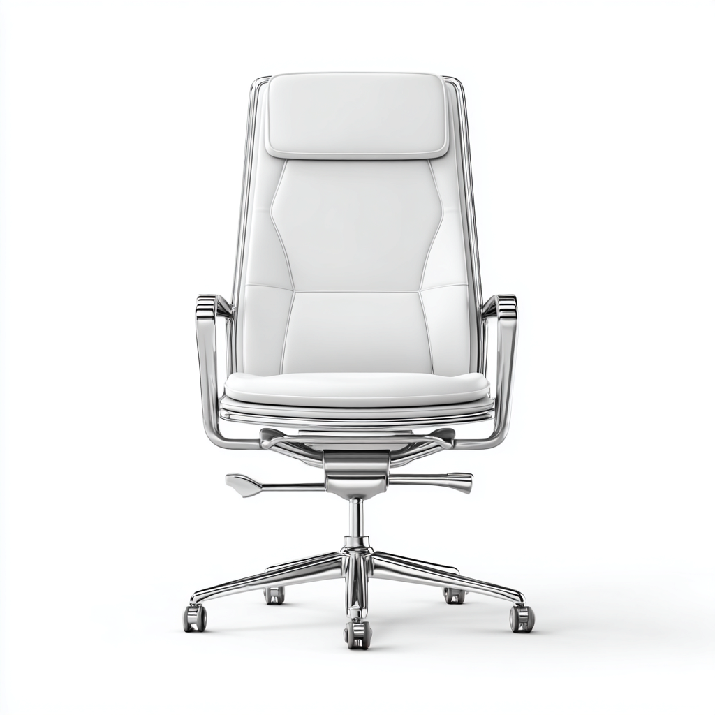 Chaise de bureau similicuir blanc 71x65x124 cm - ergonomique - design moderne - pour bureau-Warmthova