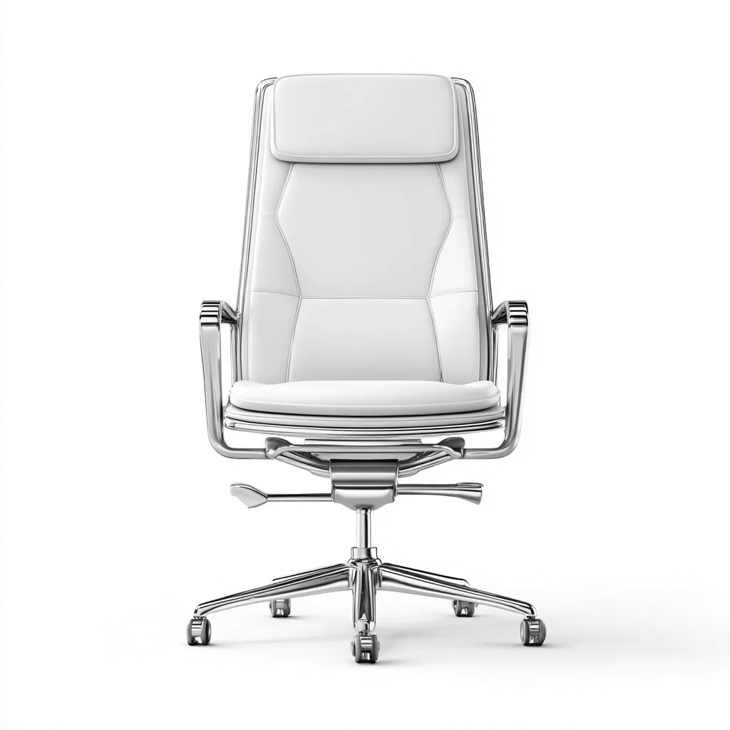 Chaise de bureau similicuir blanc 71x65x124 cm - ergonomique - design moderne - pour bureau-Warmthova