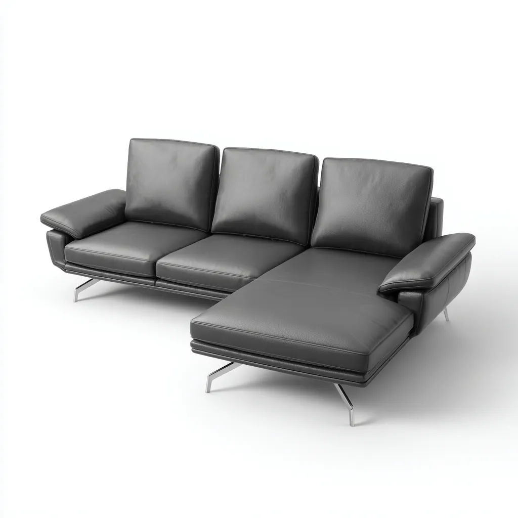 Canapé d'angle cuir 280x170x88 cm - noir - design moderne adapté au salon-Warmthova