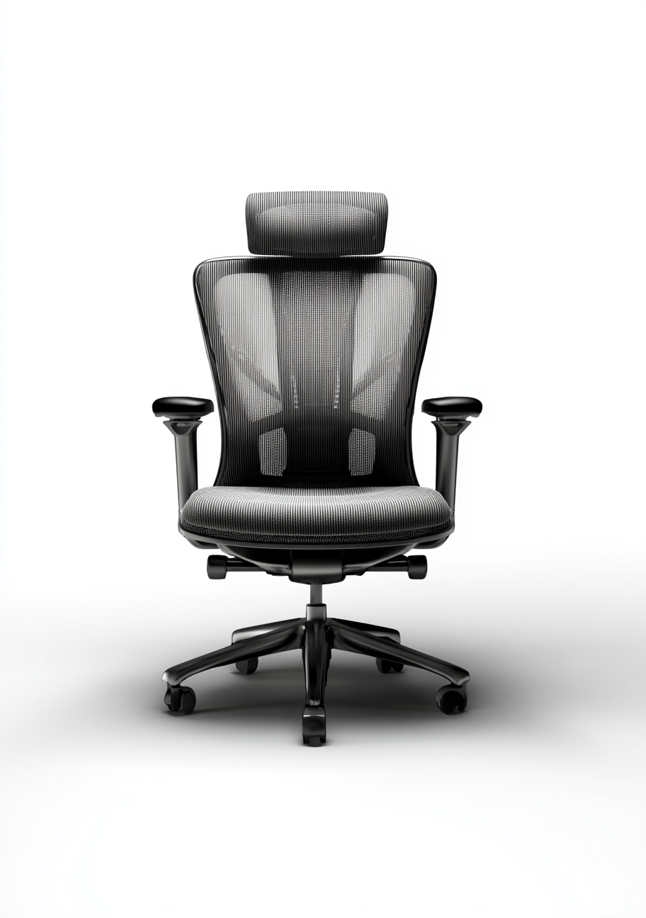 Chaise de bureau maille noir 70x68x125 cm - ergonomique - design respirant - pour bureau-Warmthova