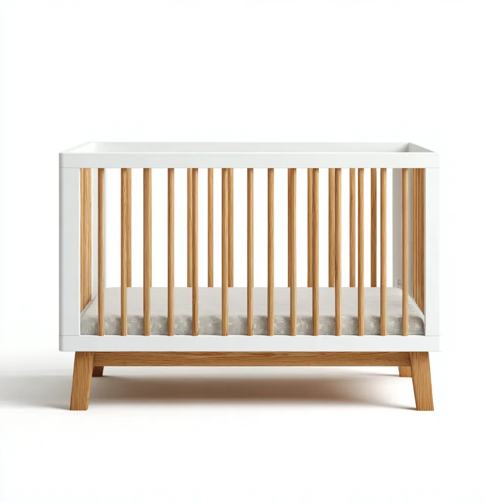 Lit bébé bois 125x65x85 cm - blanc - bois - style moderne - adapté à la chambre de bébé-Warmthova
