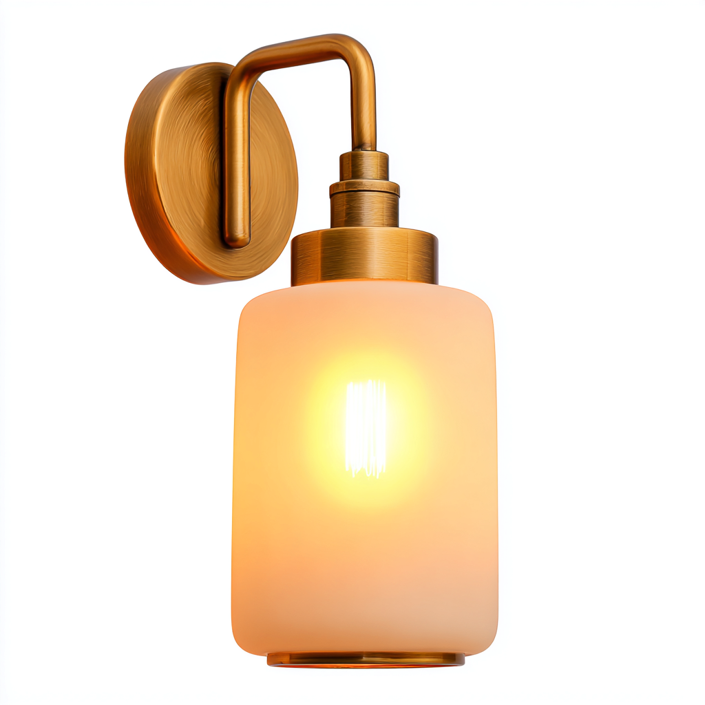 Applique murale verre métal 14x10x24 cm - doré - style moderne - pour salon-Warmthova