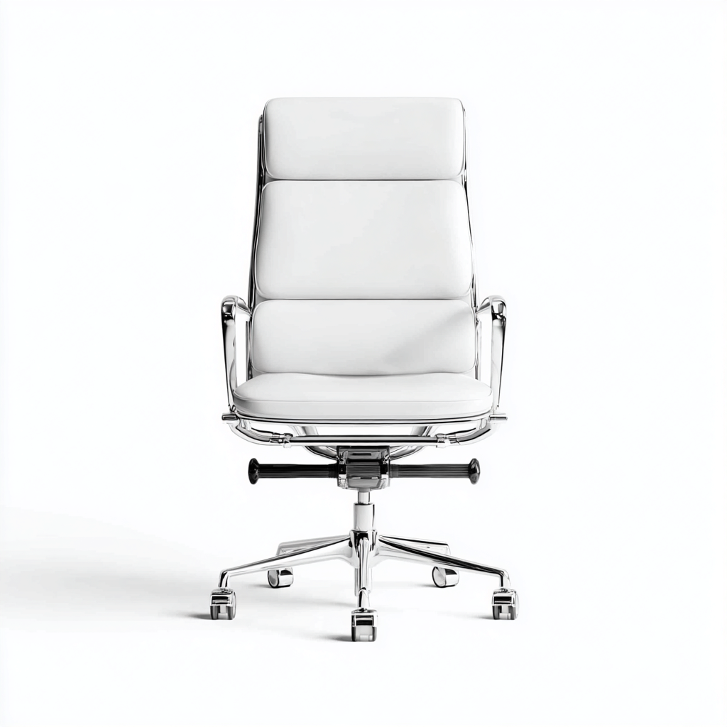 Chaise de bureau similicuir blanc 69x65x121 cm - ergonomique - design moderne - pour bureau-Warmthova