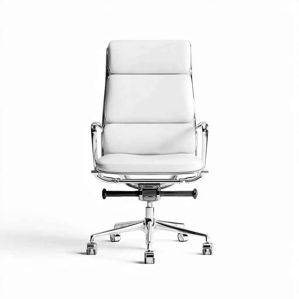 Chaise de bureau similicuir blanc 69x65x121 cm - ergonomique - design moderne - pour bureau-Warmthova