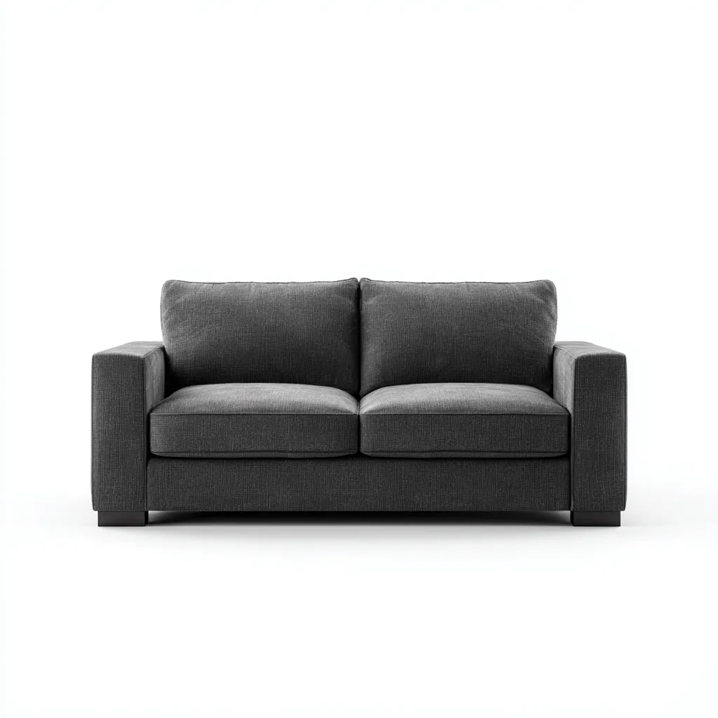 Canapé 2 places en tissu 165x88x84 cm - gris foncé - style moderne pour salon-Warmthova