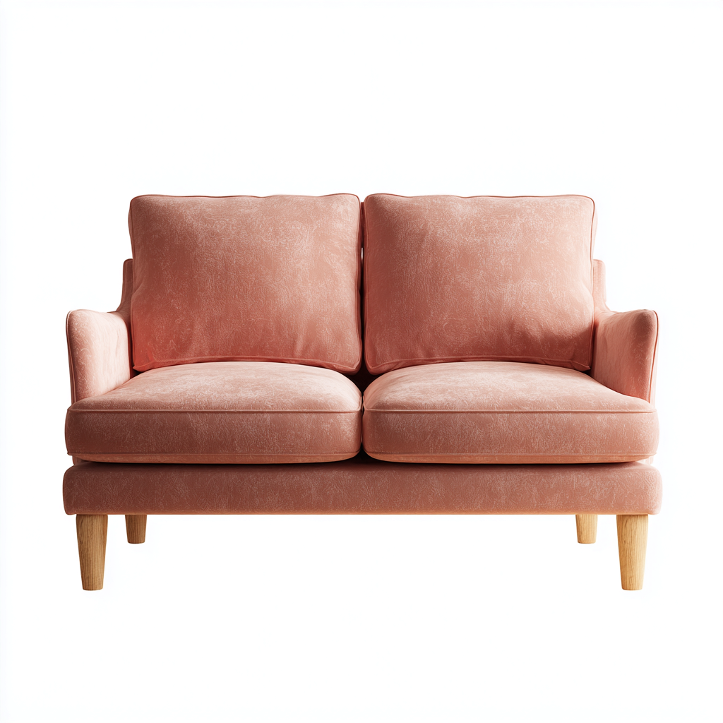 Canapé 2 places tissu 160x82x90 cm - rose - adapté au salon - style contemporain-Warmthova