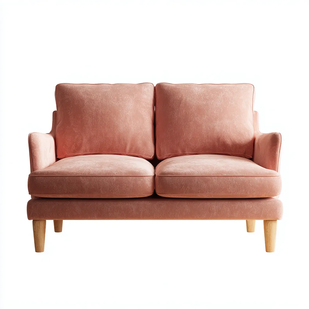 Canapé 2 places tissu 160x82x90 cm - rose - adapté au salon - style contemporain-Warmthova