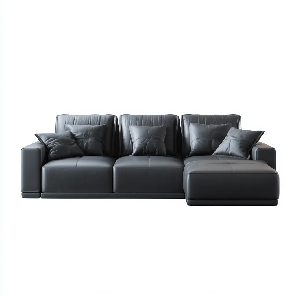 Canapé d'angle cuir 275x165x90 cm - gris foncé - design moderne adapté au salon-Warmthova