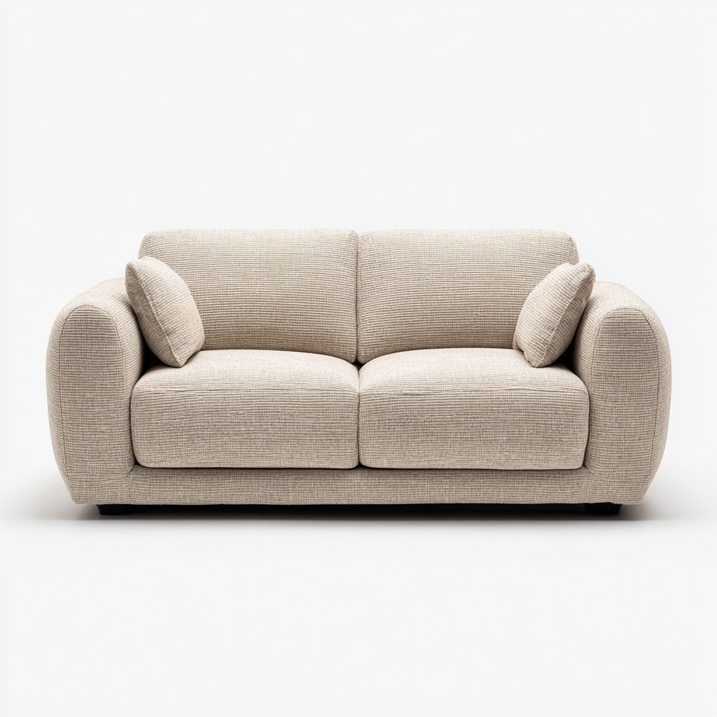 Canapé 2 places tissu 178x94x88 cm - beige - adapté au salon - style moderne-Warmthova