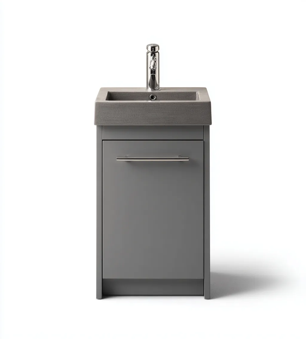 Meuble vasque - MDF - 45x40x85 cm - gris - adapté à la salle de bain - design moderne-Warmthova