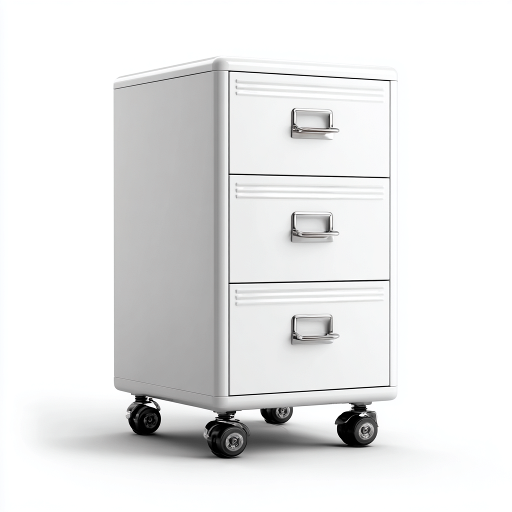 Armoire de bureau métal 60x40x75 cm - blanc - style moderne destiné au bureau-Warmthova