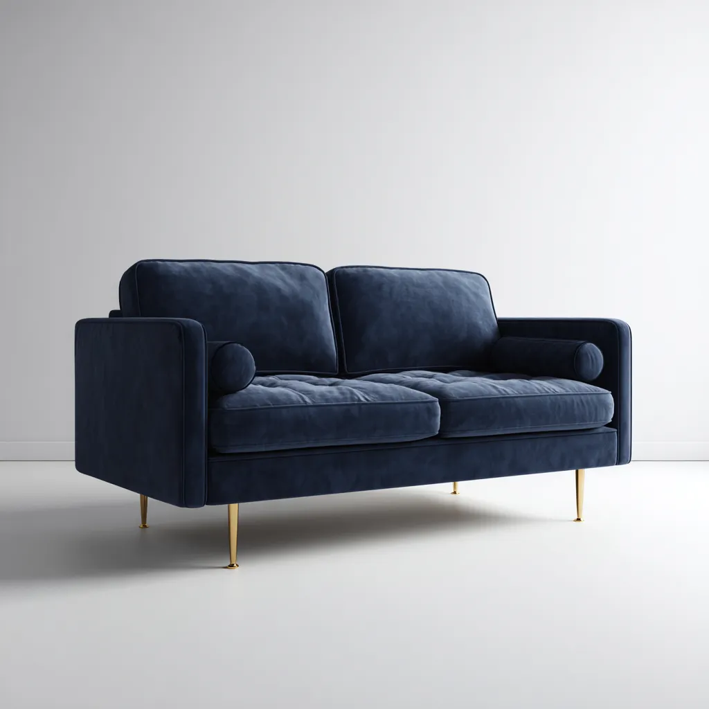 Canapé 2 places tissu 160x85x78 cm - bleu - adapté au salon - style moderne-Warmthova