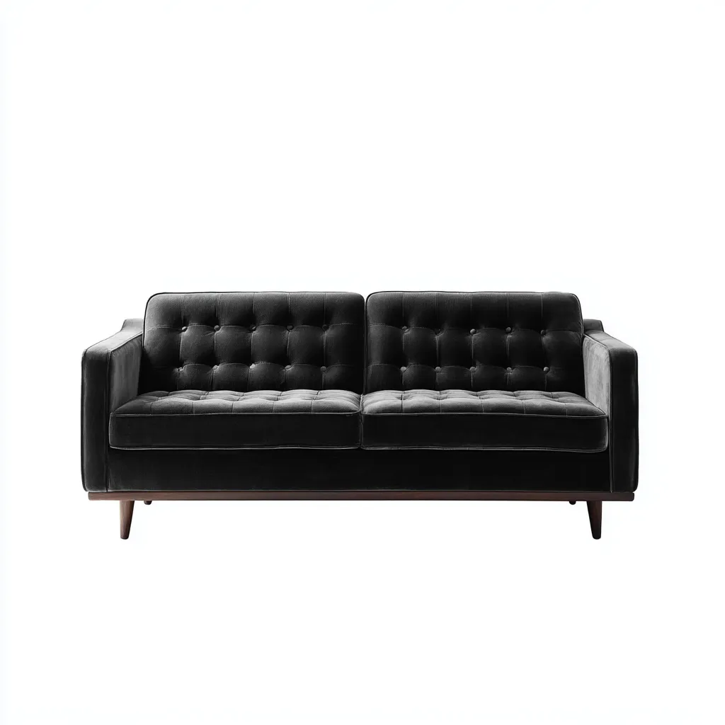 Canapé 2 places en velours 160x85x82 cm - noir - style moderne pour salon-Warmthova