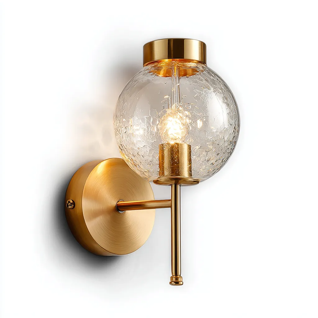 Applique murale métal - verre 15x12x24 cm - laiton - transparent - style moderne - pour salon-Warmthova