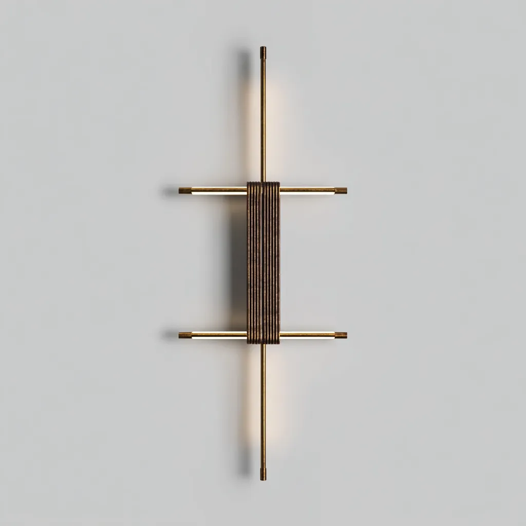 Applique murale métal 12x8x62 cm - doré - style moderne - pour salon-Warmthova