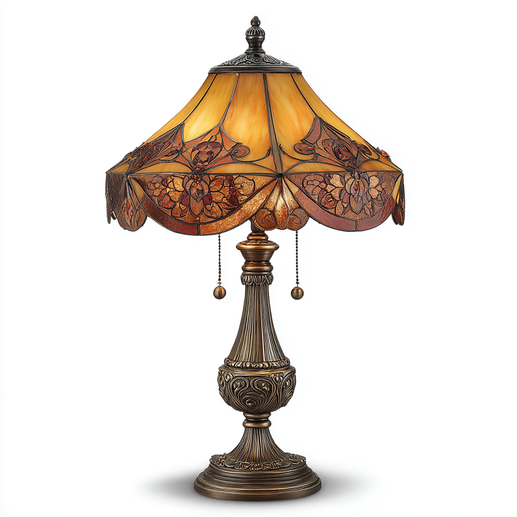 Lampe de table verre et métal 30x30x58 cm - multicolore - style Tiffany adapté au salon-Warmthova