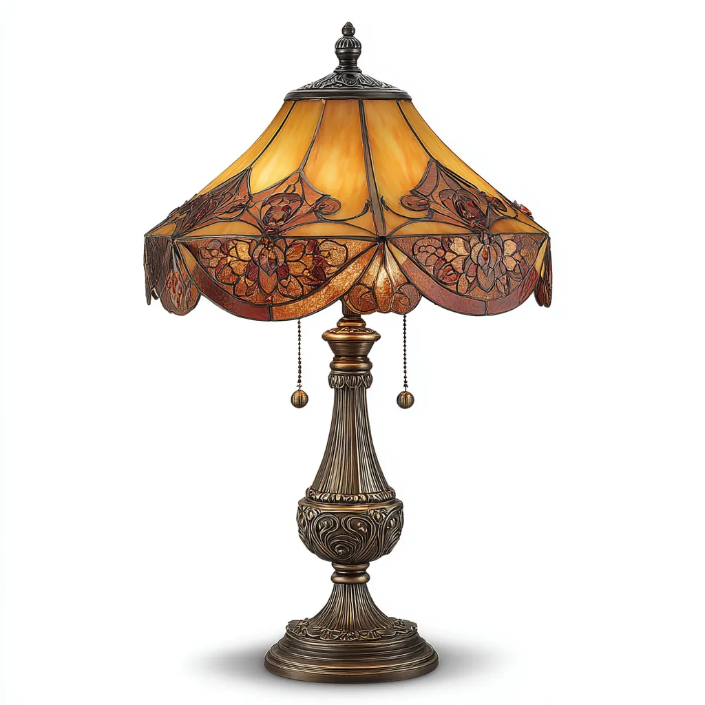 Lampe de table verre et métal 30x30x58 cm - multicolore - style Tiffany adapté au salon-Warmthova