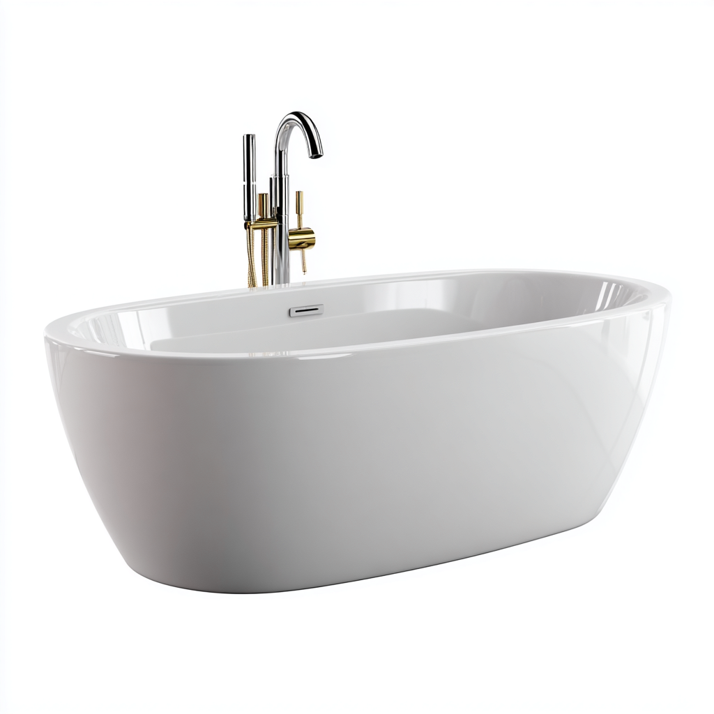 Baignoire - acrylique - 170x80x60 cm - blanc - adaptée à la salle de bain - design moderne-Warmthova