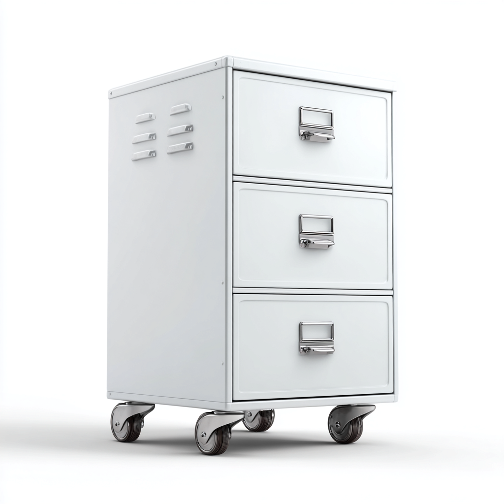 Armoire de bureau métal 60x40x75 cm - blanc - style moderne destiné au bureau-Warmthova