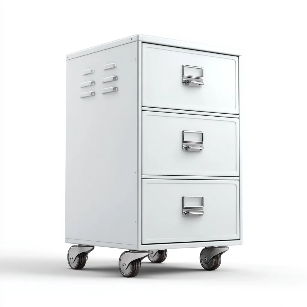 Armoire de bureau métal 60x40x75 cm - blanc - style moderne destiné au bureau-Warmthova