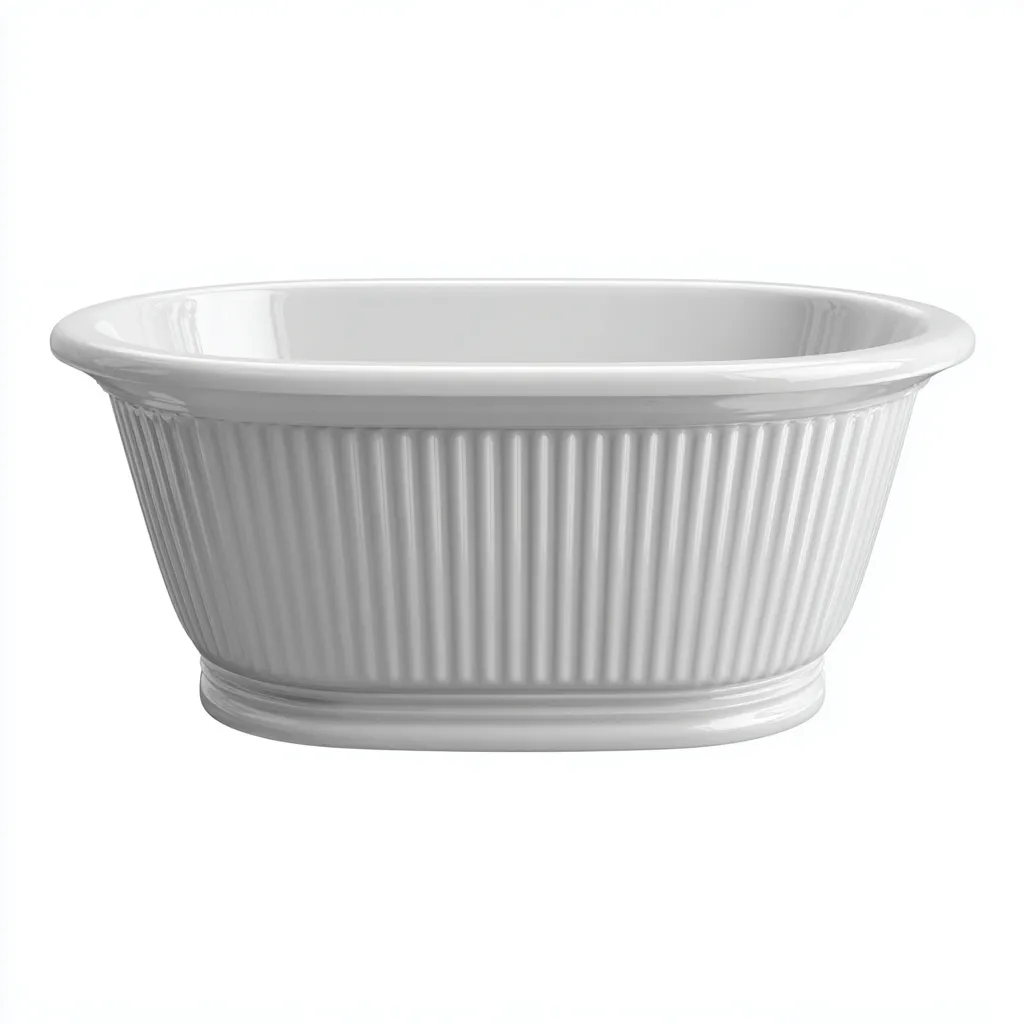 Baignoire - porcelaine - 165x75x60 cm - blanc - adaptée à la salle de bain - design classique-Warmthova