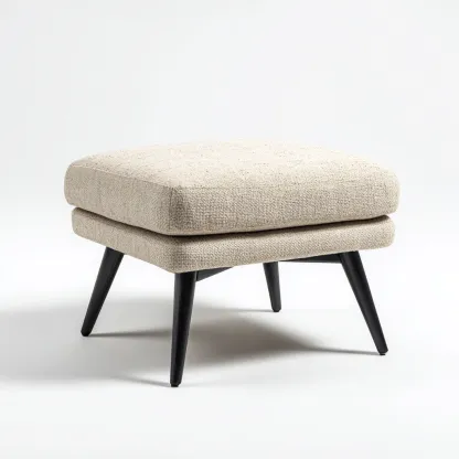 Pouf en tissu 45x45x42 cm - beige - adapté au salon - design moderne-Warmthova